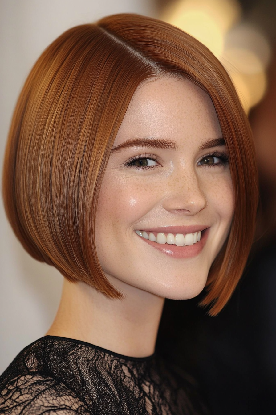 21. Sleek Pageboy Cut in Chestnut Blonde (Short Haircuts For Women With Straight Hair) - Short Haircuts For Women With Straight Hair