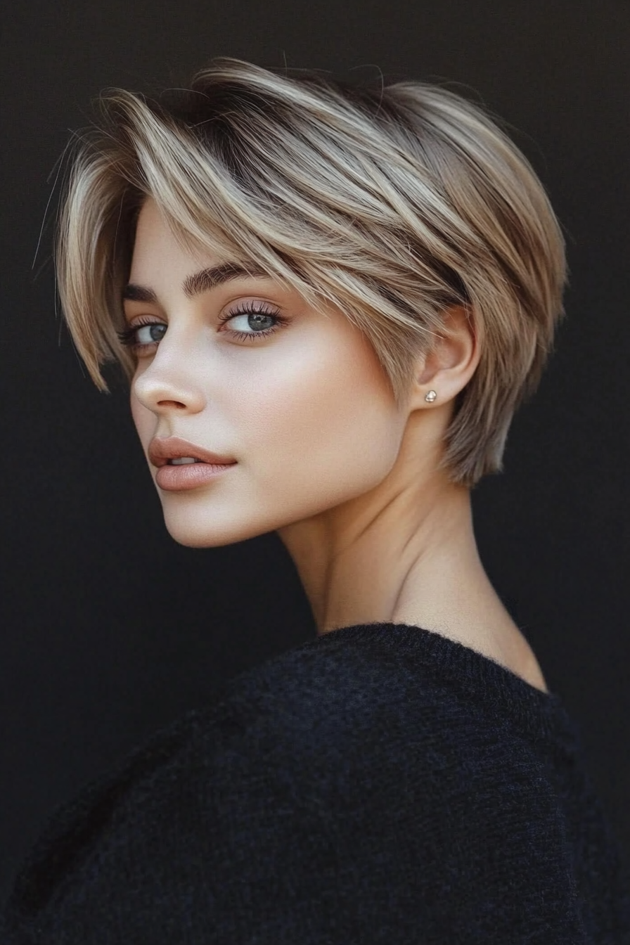 26. Tousled Short Crop in Ashy Light Brown (Short Haircuts For Women With Straight Hair) - Short Haircuts For Women With Straight Hair