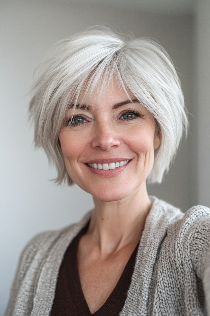 2. Classic Pixie in Ash Blonde (Haircuts For Women Over 50 With Fine Hair) - Haircuts For Women Over 50 With Fine Hair
