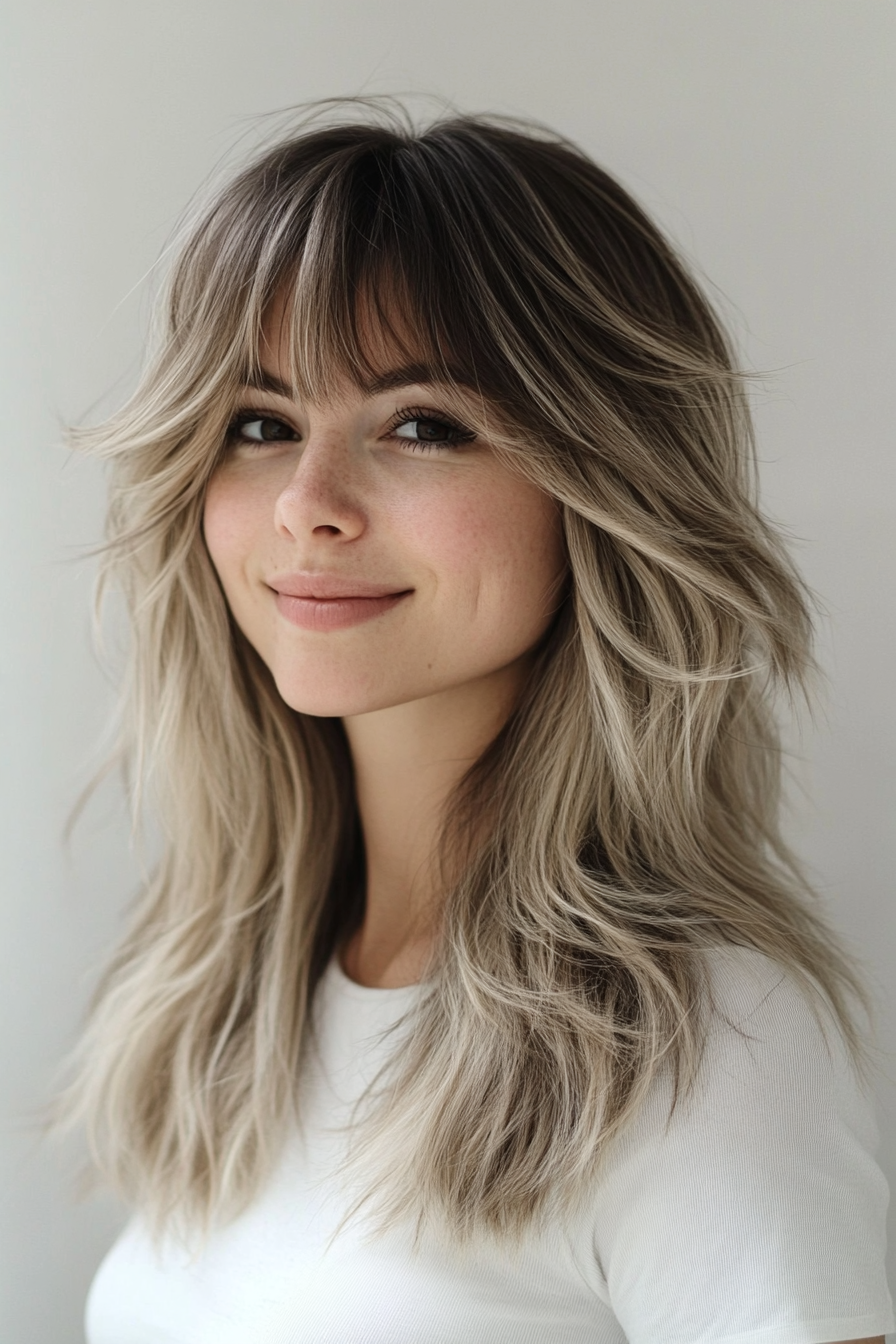 14. Wolf Cut with Dark Ash Blonde (Medium Length Hairstyles With Bangs) - Medium Length Hairstyles With Bangs