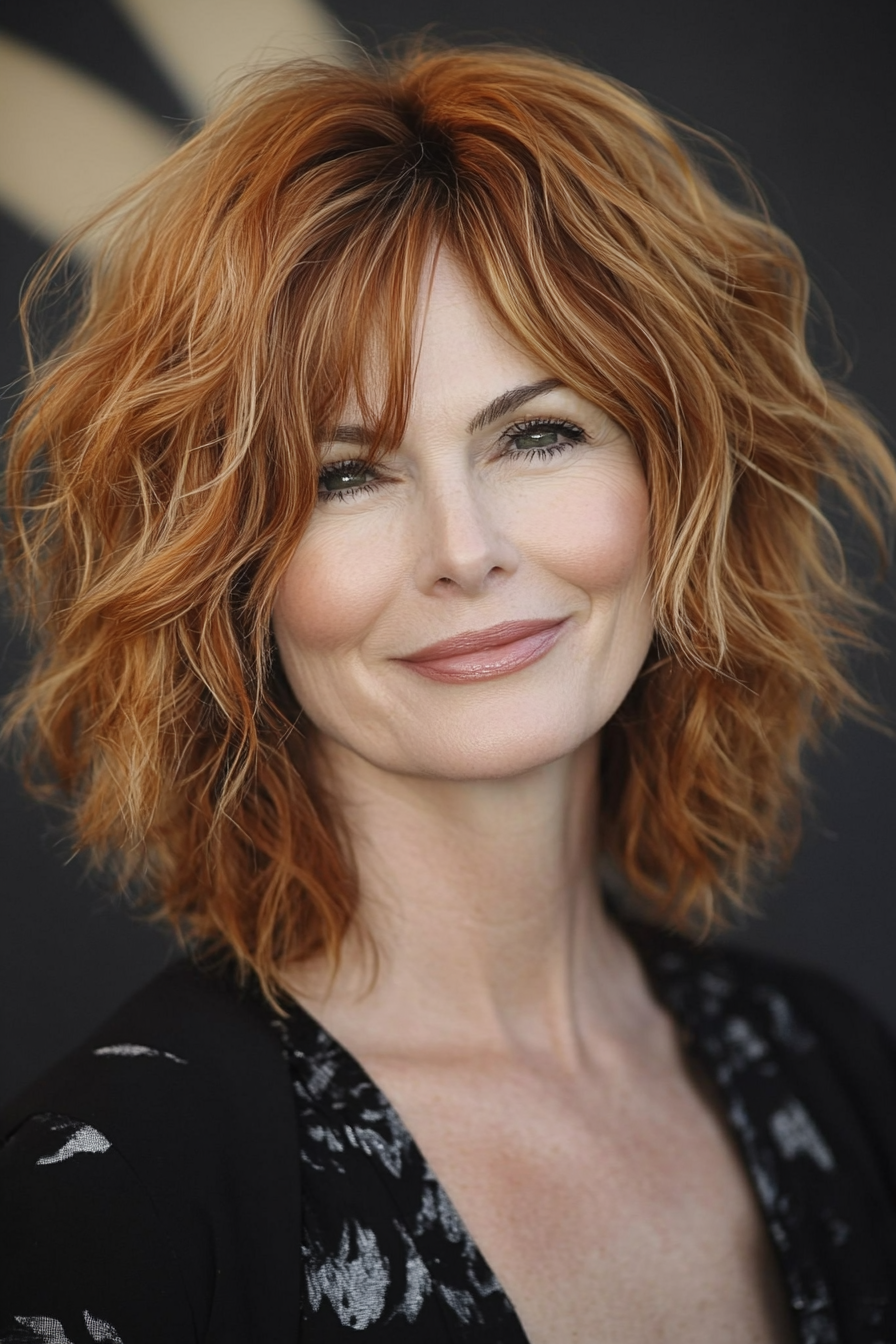 22. Razored Shag in Light Copper (Shaggy Haircuts For Women Over 50) - Shaggy Haircuts For Women Over 50