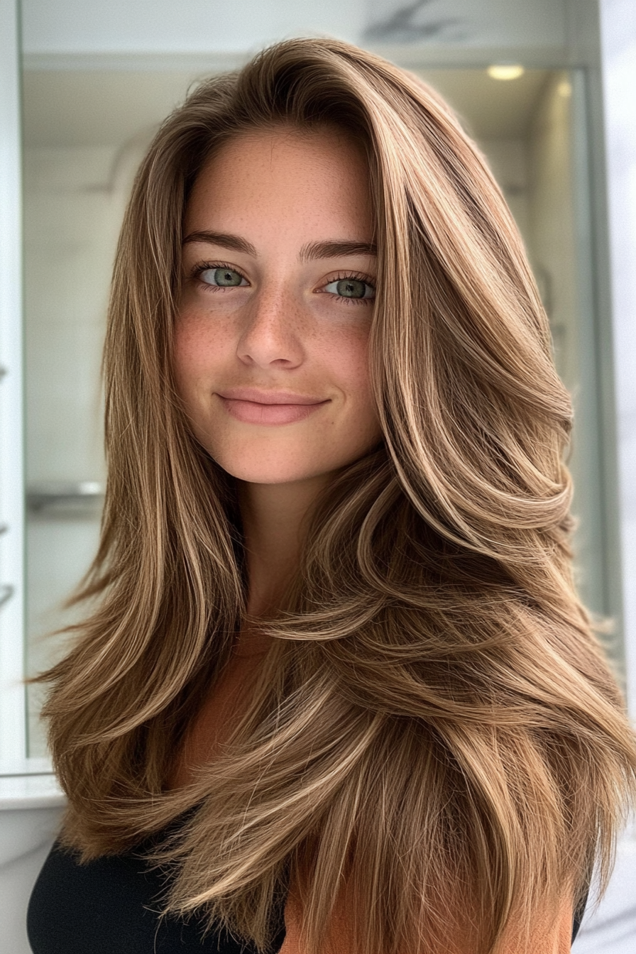 17. Voluminous Layers with Soft Copper (Layered Hairstyles For Thin Hair) - Layered Hairstyles For Thin Hair