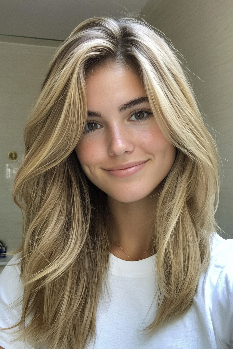 24. Angled Layers with Wheat Blonde (Layered Hairstyles For Thin Hair) - Layered Hairstyles For Thin Hair