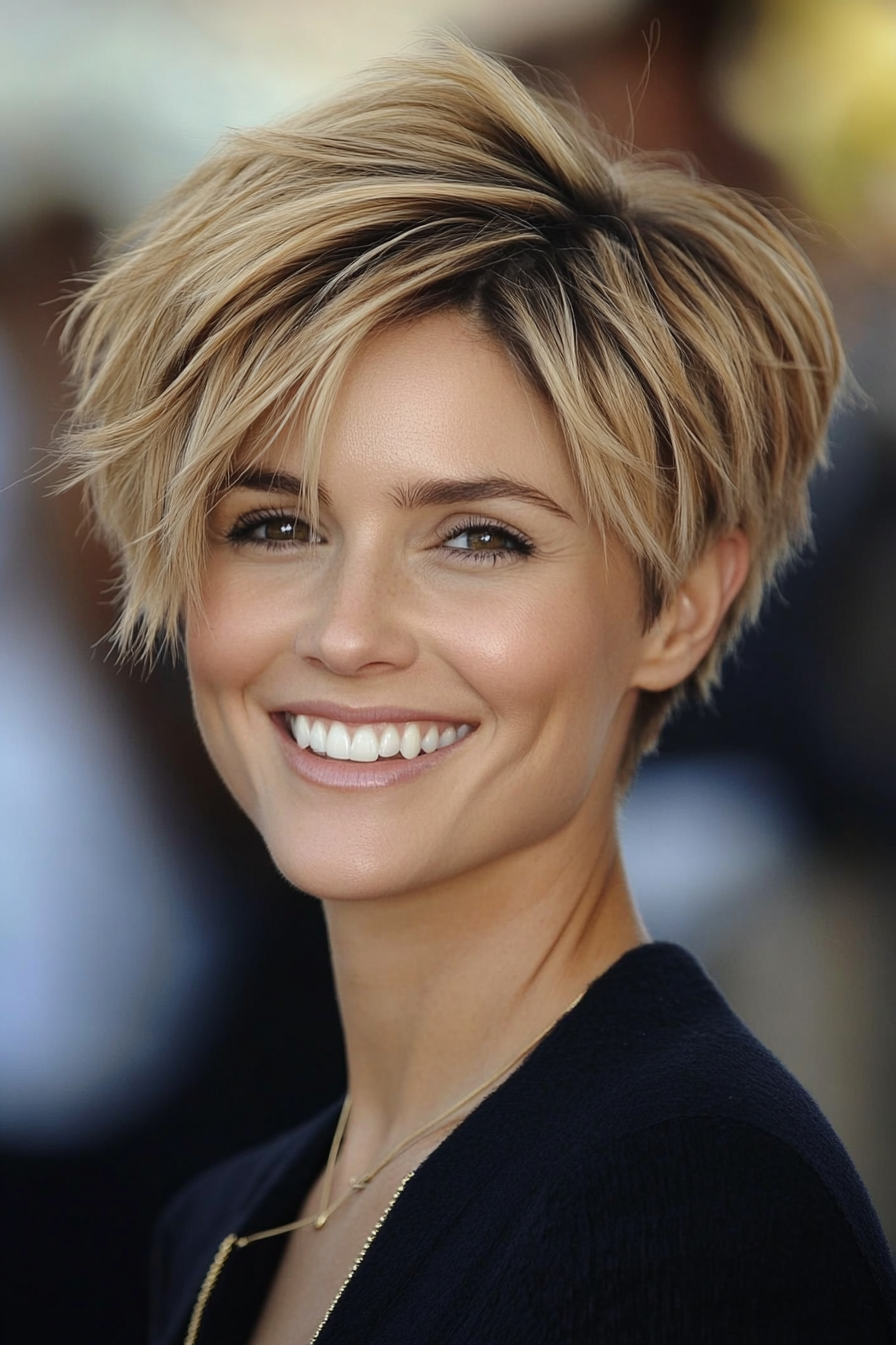 21. Medium Blonde Pixie Bob (Pixie Bob Haircut Ideas) - Pixie Bob Haircut Ideas