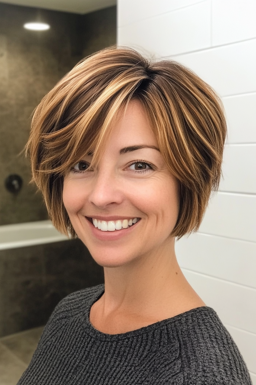 4. Caramel Highlighted Pixie Bob (Pixie Bob Haircut Ideas) - Pixie Bob Haircut Ideas