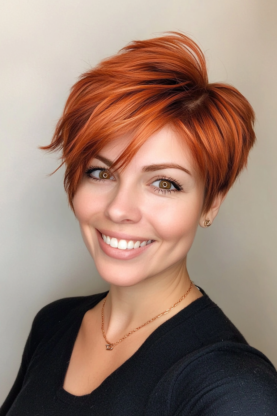 6. Reddish Copper Pixie Bob (Pixie Bob Haircut Ideas) - Pixie Bob Haircut Ideas