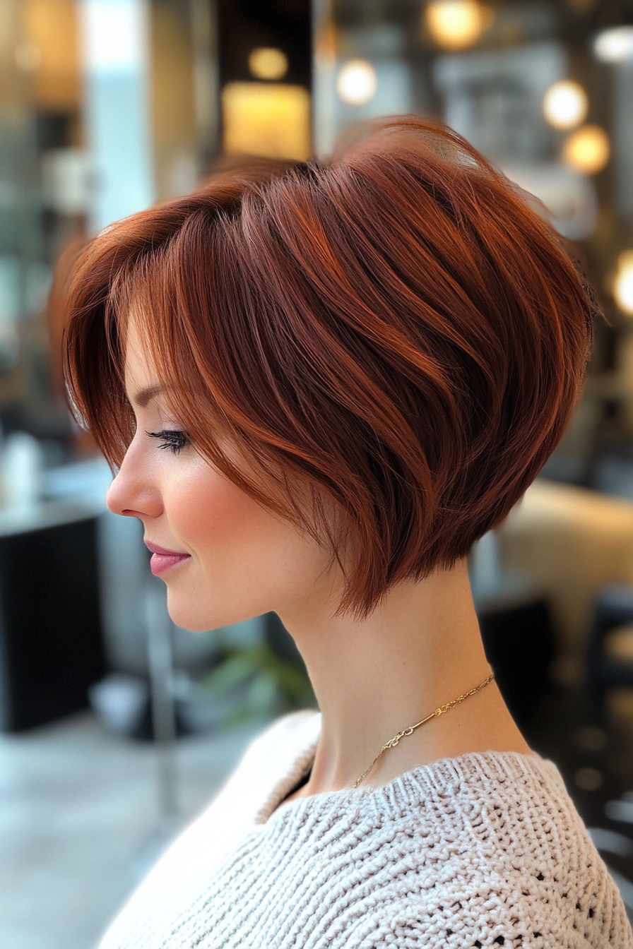14. Deep Auburn Pixie Bob (Pixie Bob Haircut Ideas) - Pixie Bob Haircut Ideas