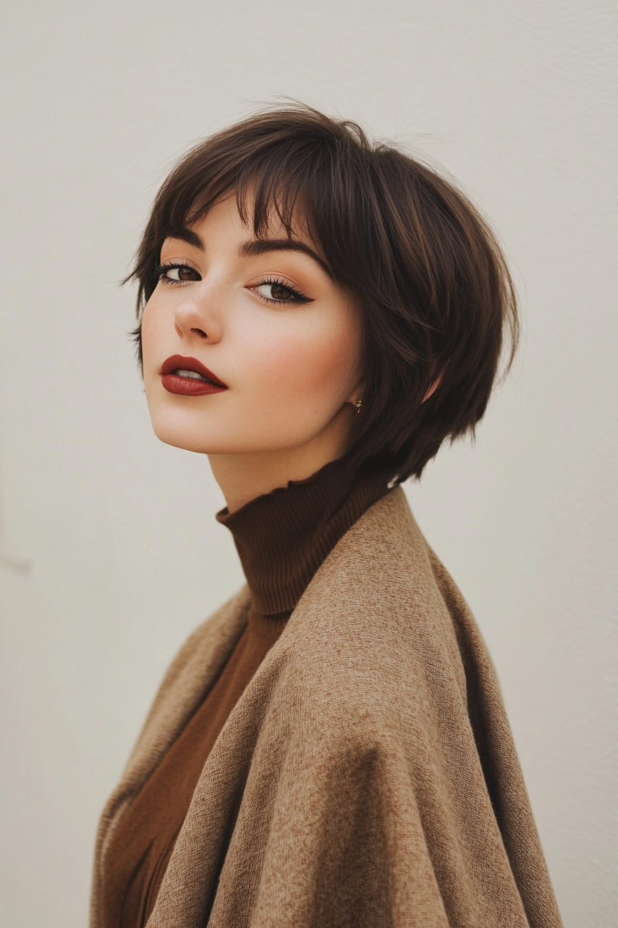 16. Rich Chocolate Pixie Bob (Pixie Bob Haircut Ideas) - Pixie Bob Haircut Ideas