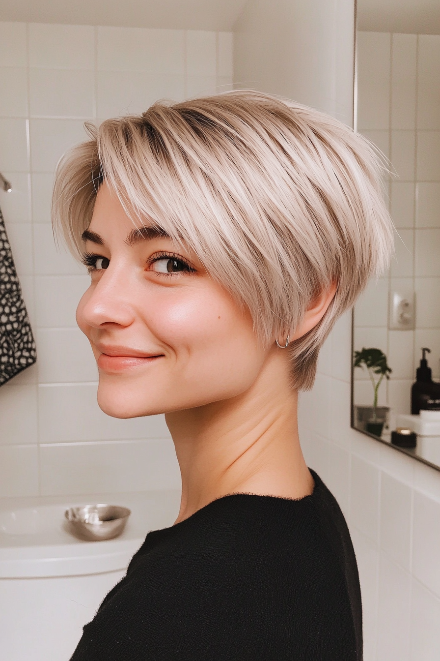 17. Pale Blonde Pixie Bob (Pixie Bob Haircut Ideas) - Pixie Bob Haircut Ideas