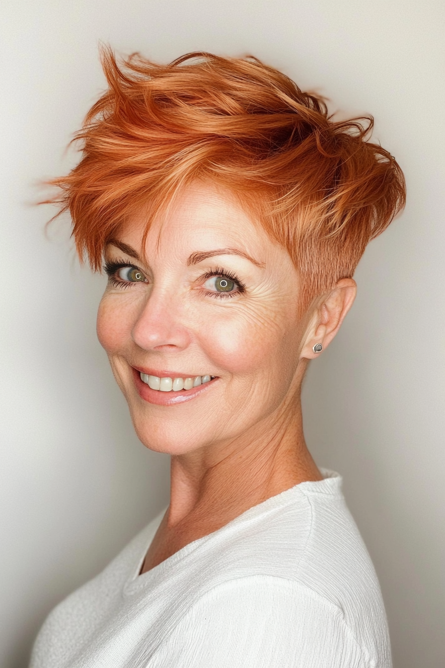 6. Choppy Pixie Cut - Light Copper (Short Pixie Haircuts For Women Over 60) - Short Pixie Haircuts For Women Over 60