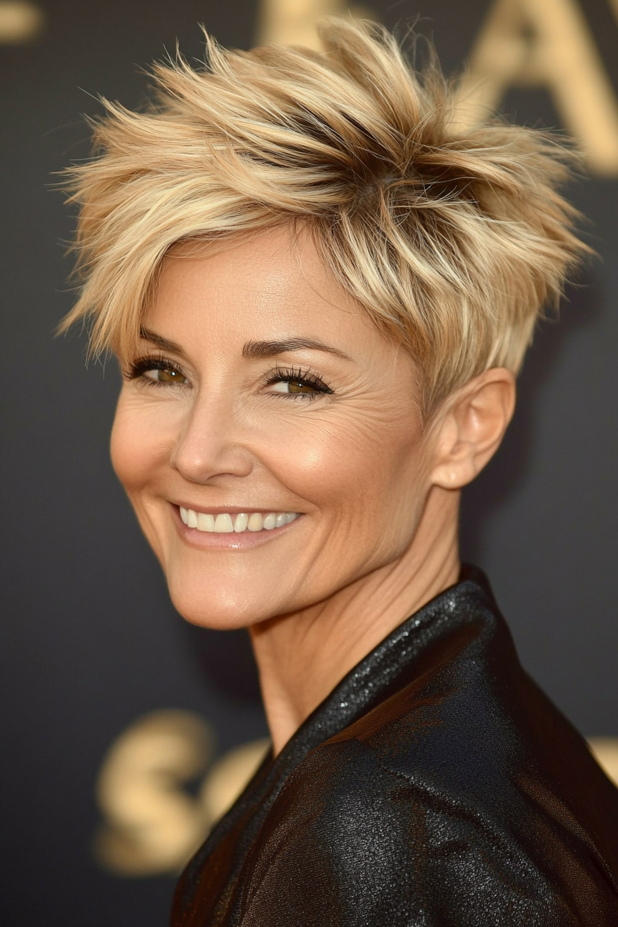 20. Disconnected Pixie - Golden Blonde (Short Pixie Haircuts For Women Over 60) - Short Pixie Haircuts For Women Over 60
