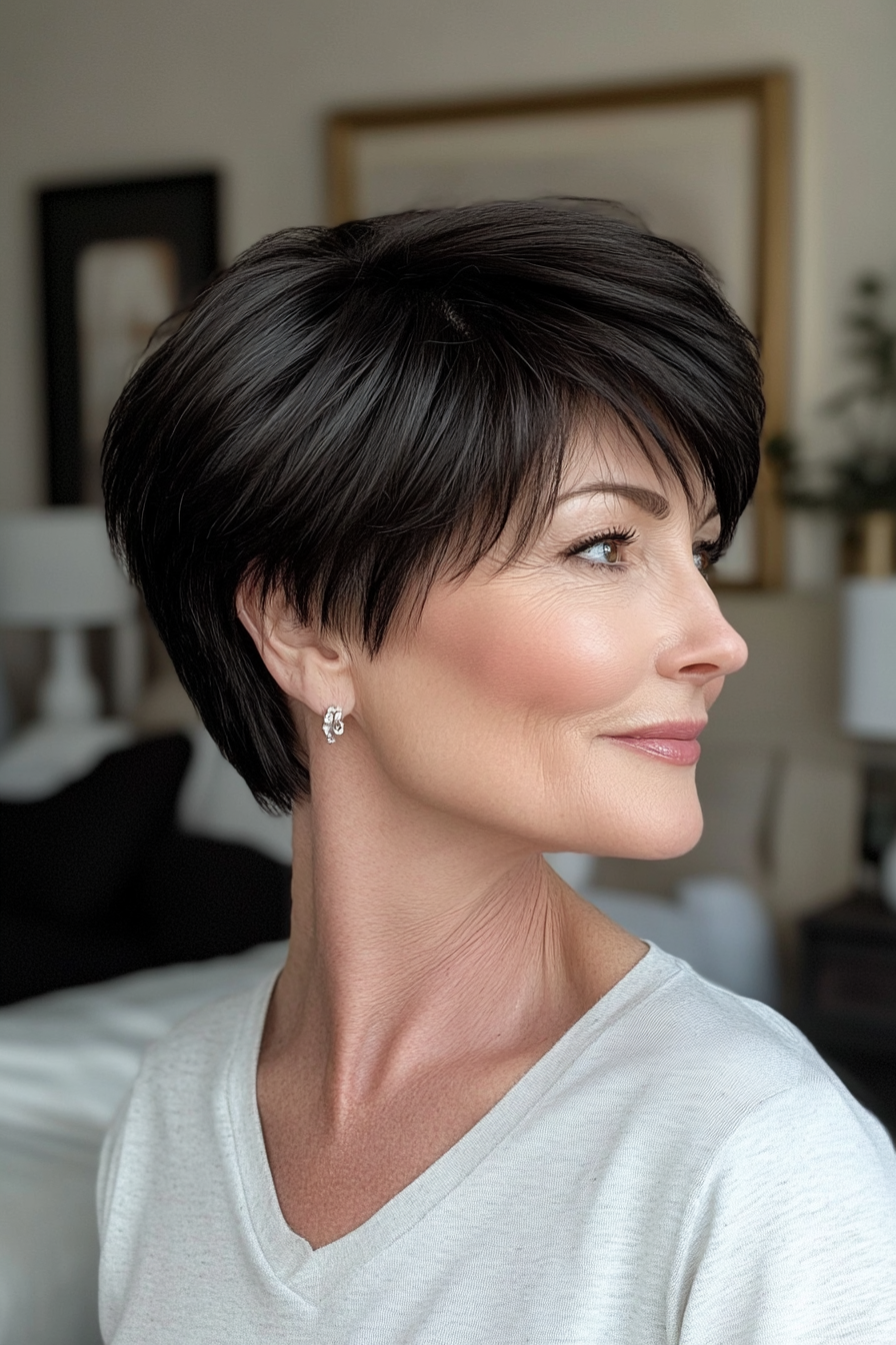 25. Pixie with Framed Layers - Natural Black (Short Pixie Haircuts For Women Over 60) - Short Pixie Haircuts For Women Over 60
