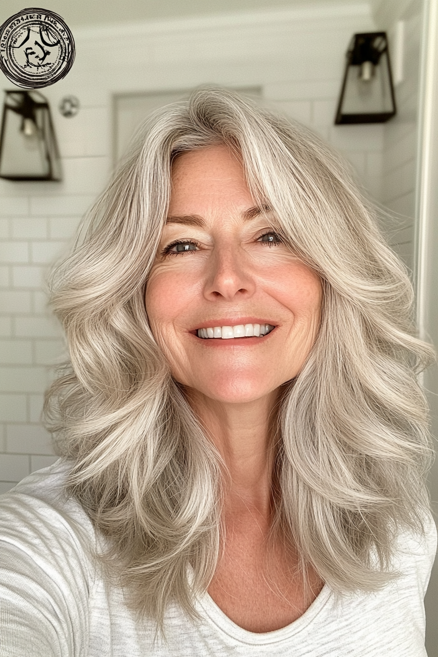 24. Medium-Length Shag with Soft Blonde (Great Hairstyles For Women Over 60) - Great Hairstyles For Women Over 60