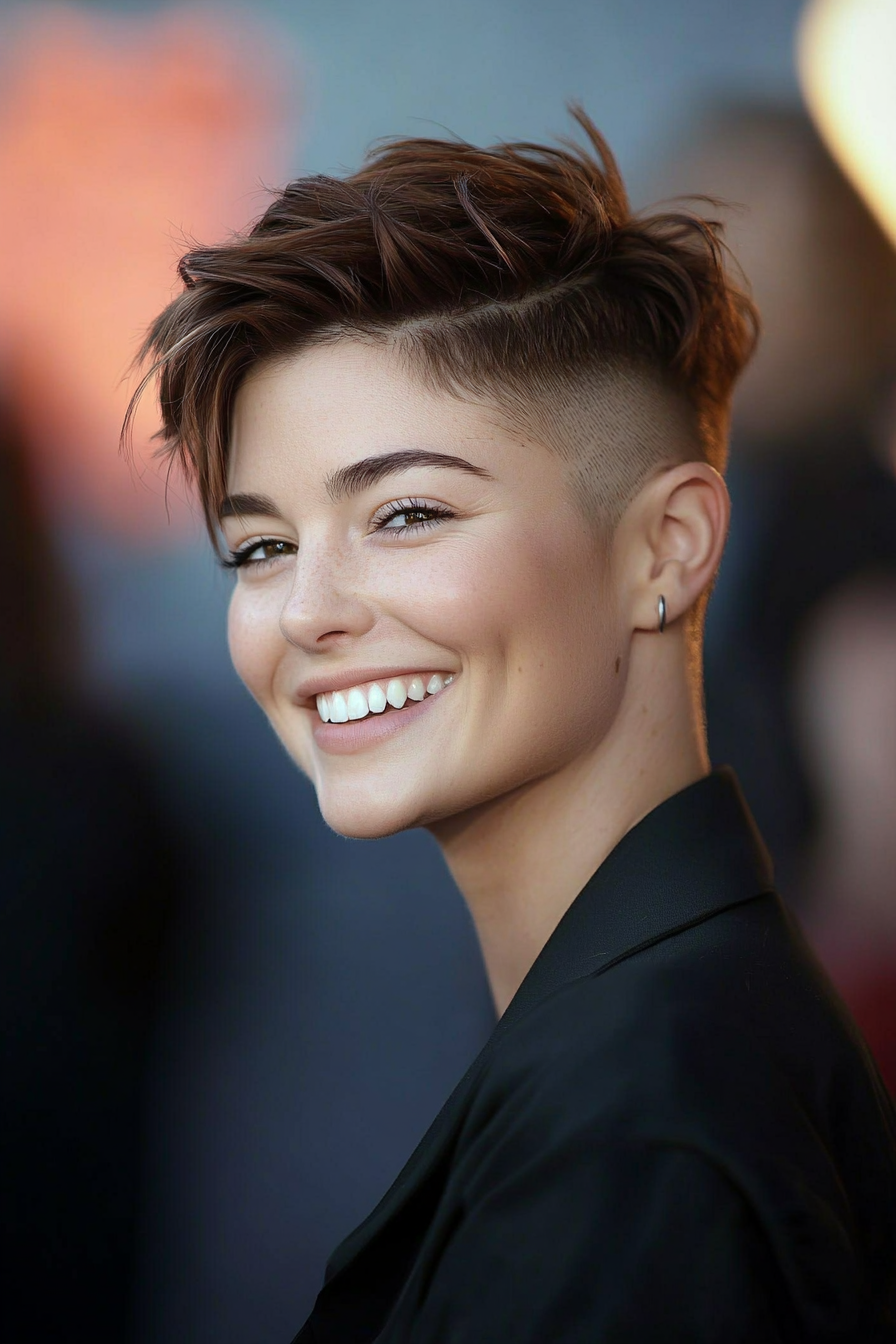 11. Undercut Pixie – Light Brown (Short Hairstyles For Thick Hair) - Short Hairstyles For Thick Hair