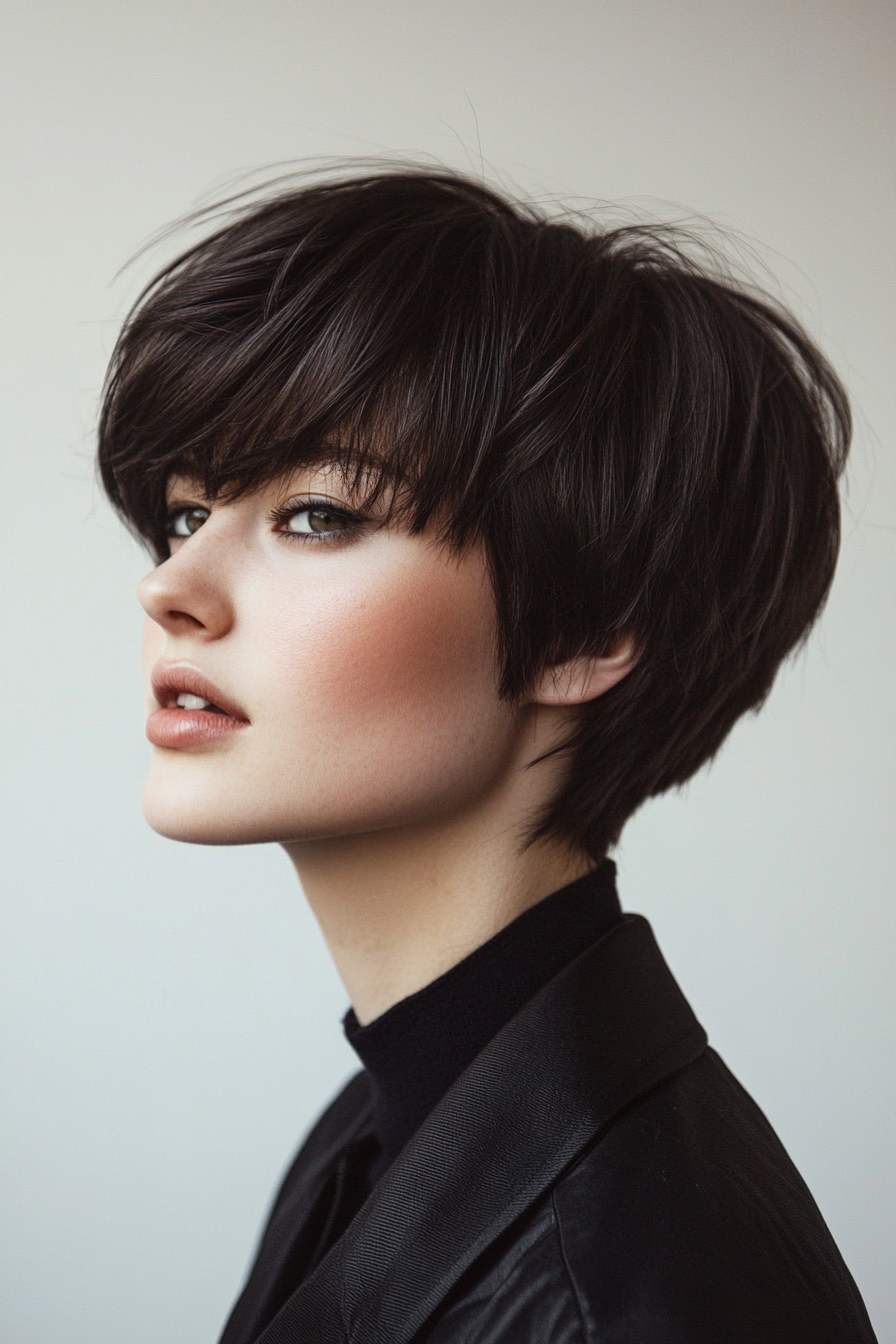 20. The Textured Bowl Cut – Black Brown (Short Hairstyles For Thick Hair) - Short Hairstyles For Thick Hair