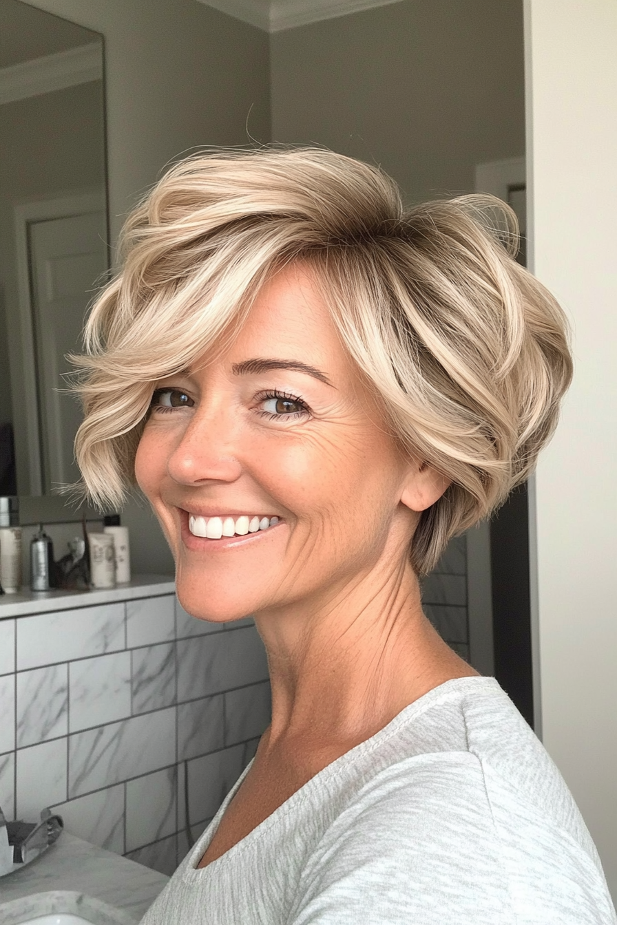 8. Soft Blonde Bob Pixie (Pixie Hairstyles For Women Over 50) - Pixie Hairstyles For Women Over 50
