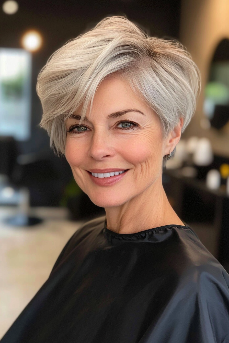 1. Soft Pixie with Silver Highlights (Senior Haircuts For Older Women) - Senior Haircuts For Older Women