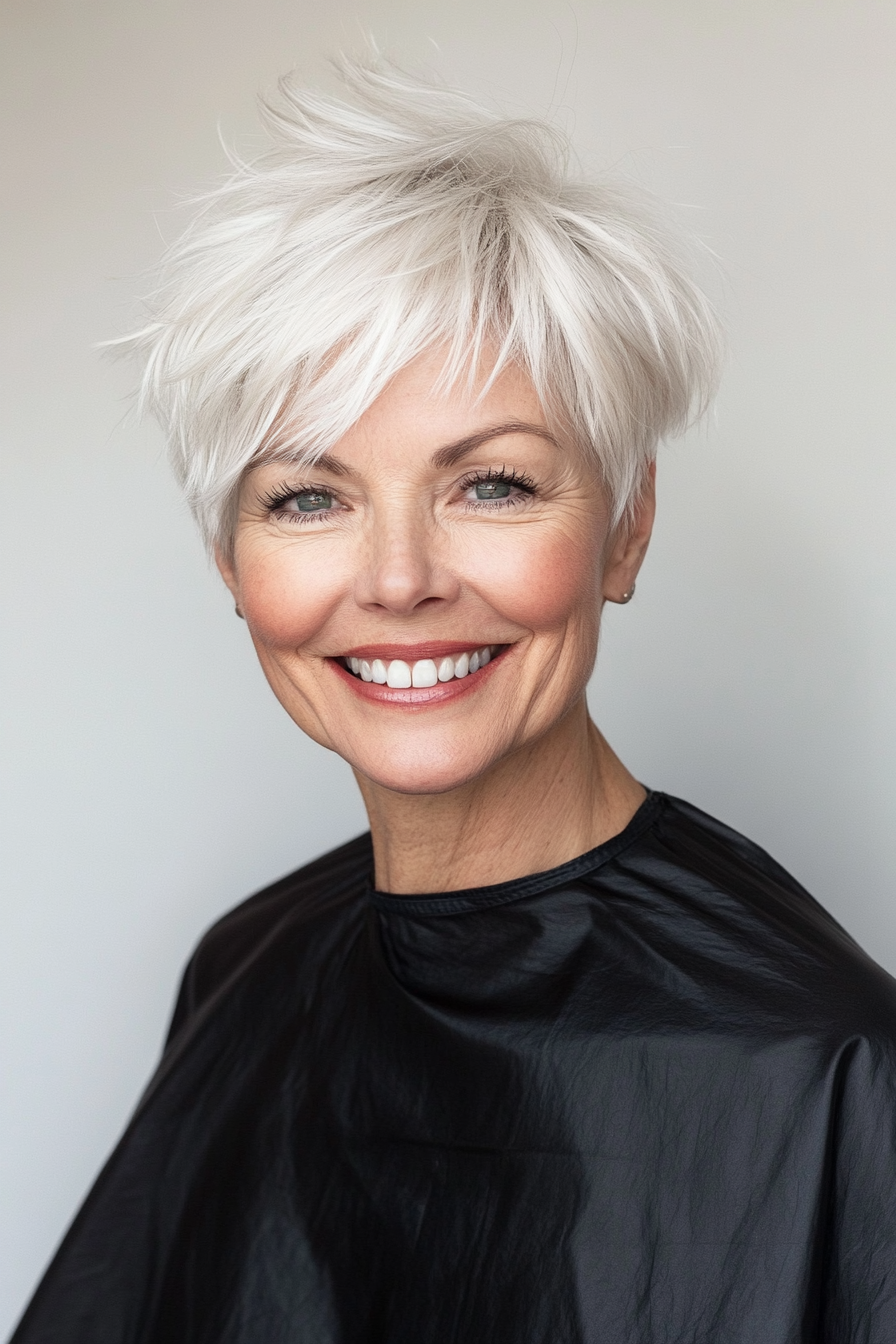 6. Wispy Pixie with Platinum Blonde (Senior Haircuts For Older Women) - Senior Haircuts For Older Women