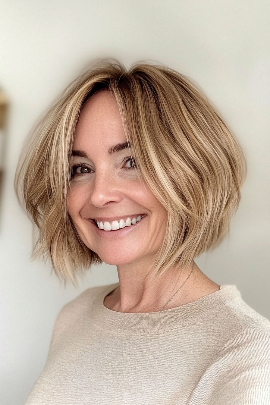 9. Choppy Bob with Golden Blonde (Senior Haircuts For Older Women) - Senior Haircuts For Older Women