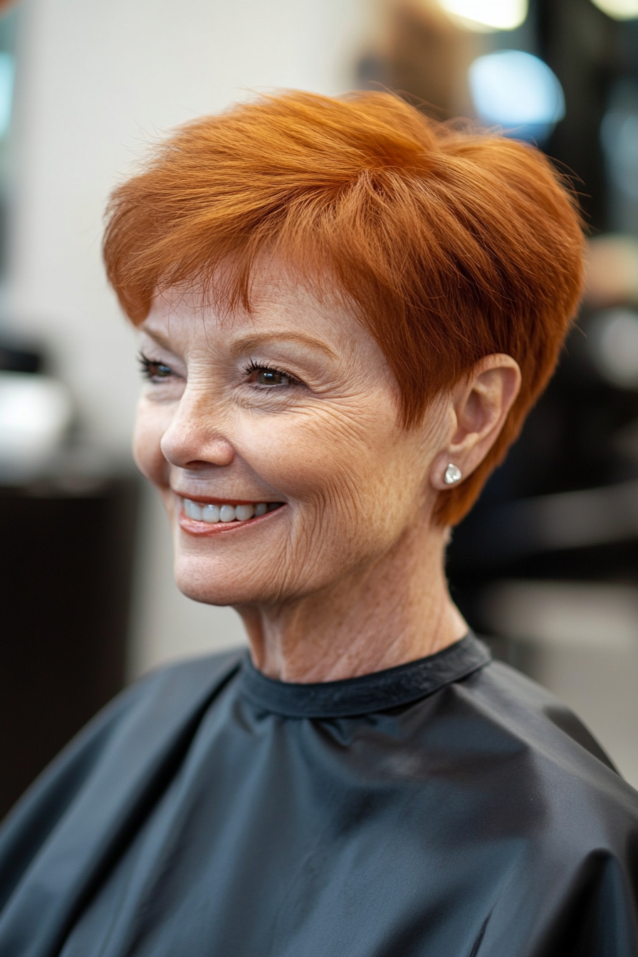 12. Tapered Cut with Warm Copper (Senior Haircuts For Older Women) - Senior Haircuts For Older Women