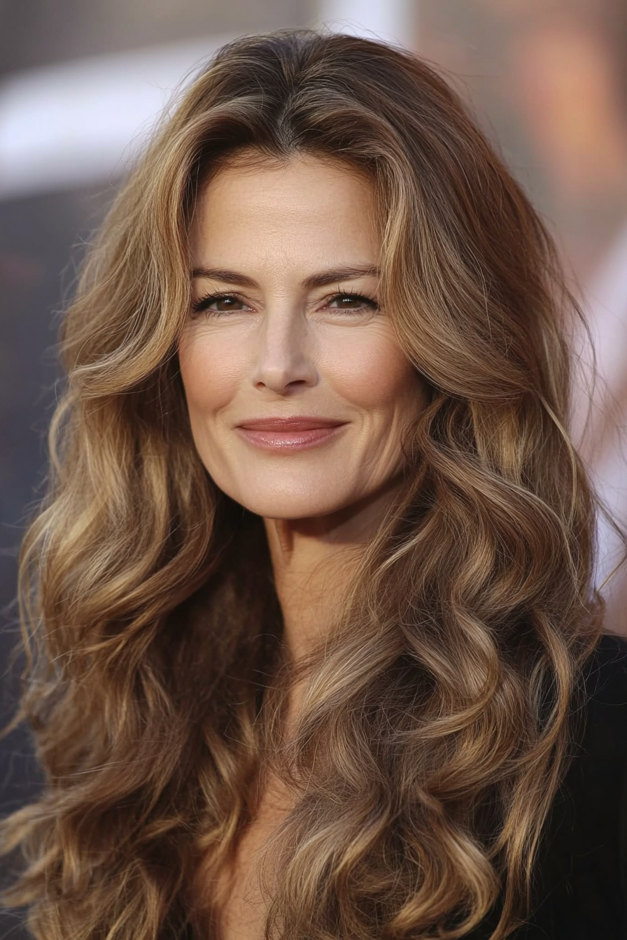 21. Light Brown with Subtle Curls (Long Haircuts For Older Women) - Long Haircuts For Older Women