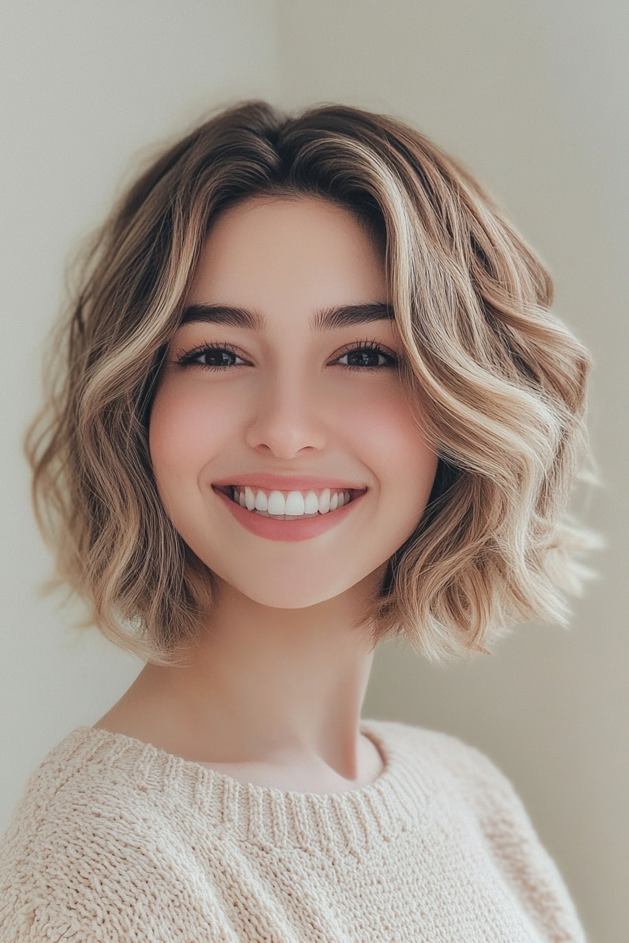 10. Bob with Soft Curls and Highlights (Medium Bob Hairstyles) - Medium Bob Hairstyles