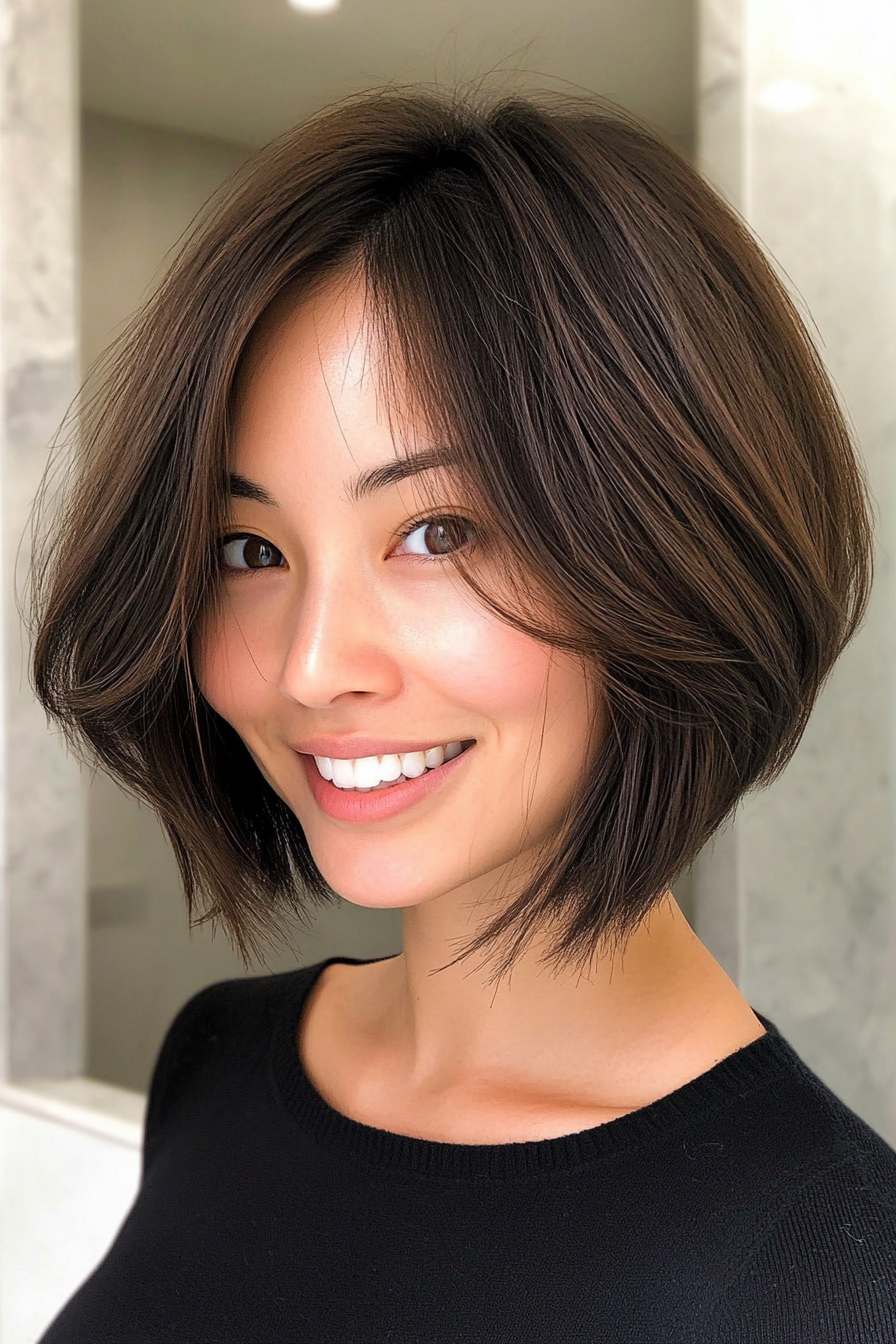 22. Bob with Wispy Layers (Medium Bob Hairstyles) - Medium Bob Hairstyles