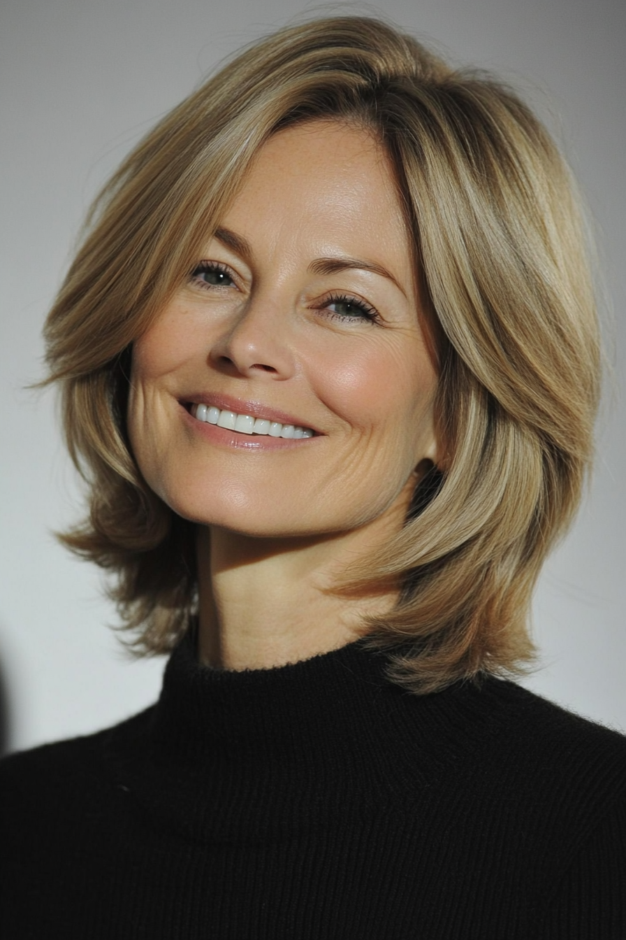 1. Soft Layered Bob - Light Brown (Haircuts For Women Over 50 With Thin Hair) - Haircuts For Women Over 50 With Thin Hair