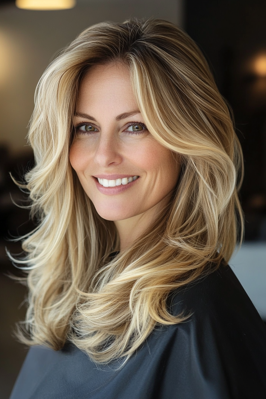 9. Tousled Waves - Dark Blonde (Haircuts For Women Over 50 With Thin Hair) - Haircuts For Women Over 50 With Thin Hair