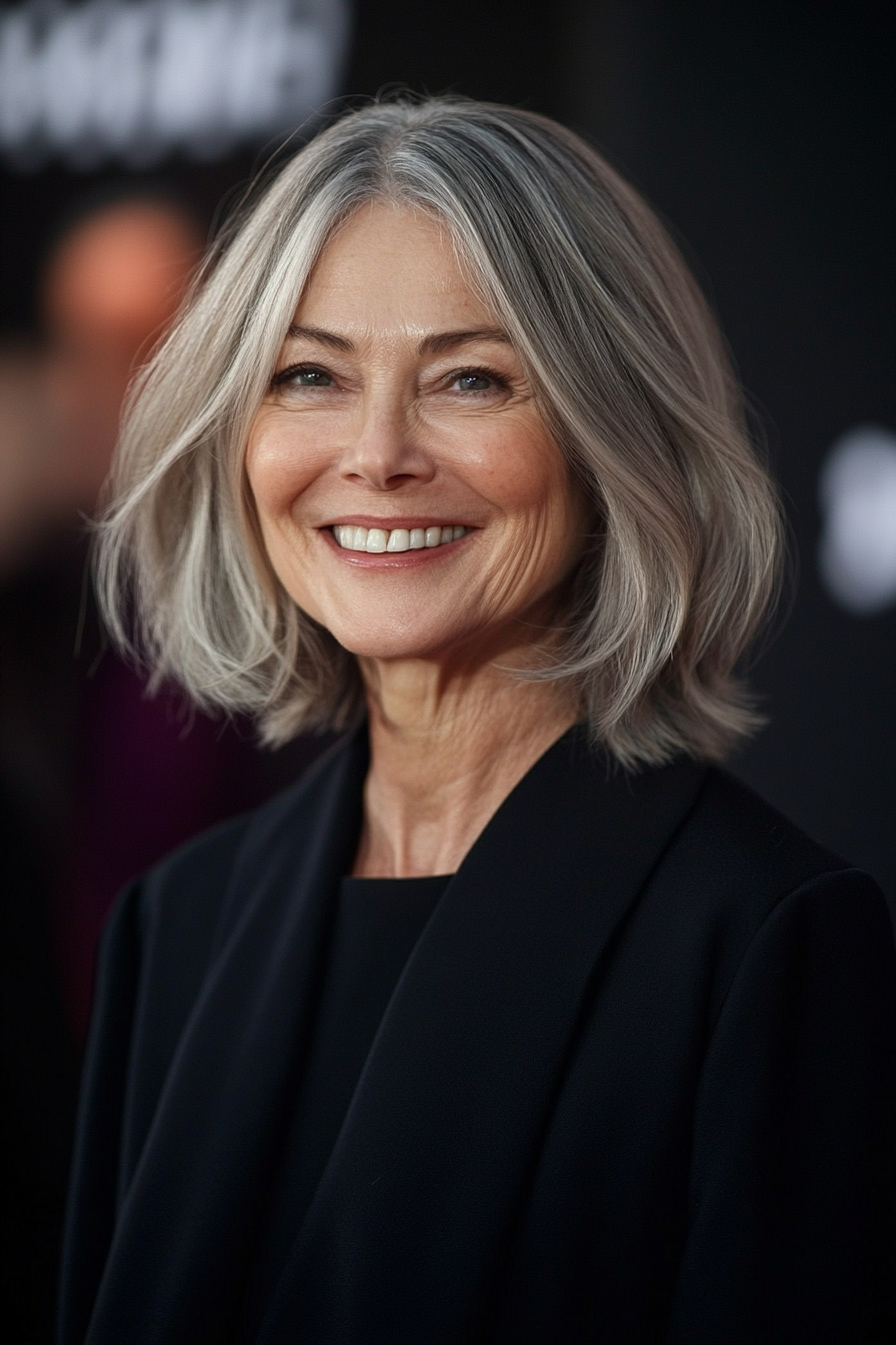 3. Chin-Length Lob – Dark Blonde (Haircuts For Older Women With Thinning Hair) - Haircuts For Older Women With Thinning Hair
