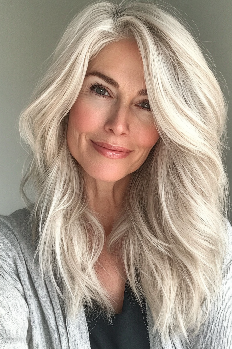 26. Tousled Layers – Soft Blonde (Haircuts For Older Women With Thinning Hair) - Haircuts For Older Women With Thinning Hair