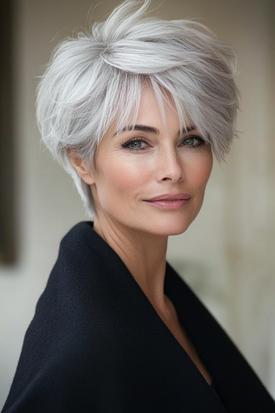 2. Feathered Pixie Cut (Hairstyles For Women Over 60 Thin Hair) - Hairstyles For Women Over 60 Thin Hair