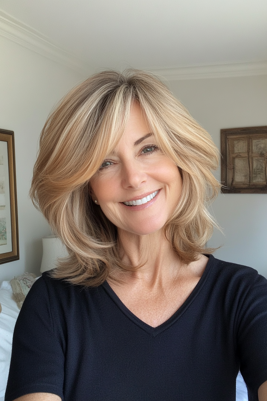3. Layered Shag Cut (Hairstyles For Women Over 60 Thin Hair) - Hairstyles For Women Over 60 Thin Hair