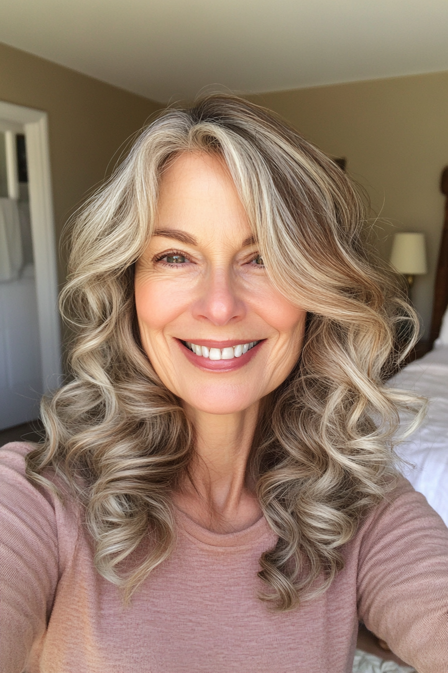 5. Soft Curls with Side Part (Hairstyles For Women Over 60 Thin Hair) - Hairstyles For Women Over 60 Thin Hair