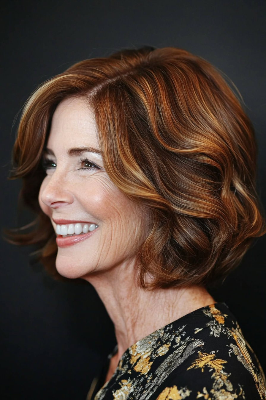 24. Layered Bob with Curved Ends (Hairstyles For Women Over 60 Thin Hair) - Hairstyles For Women Over 60 Thin Hair