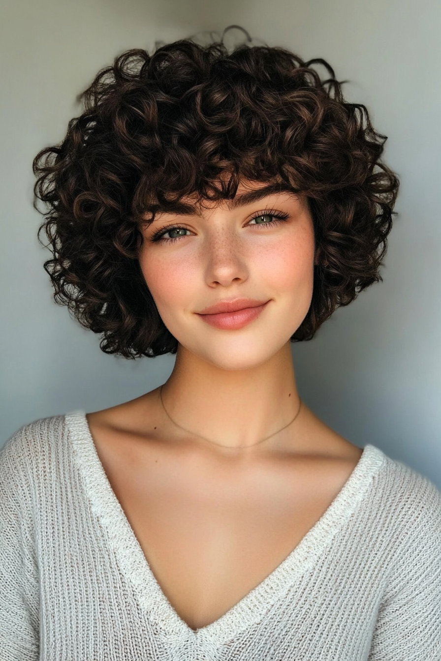 1. Curly Pixie Cut - Dark Brown (Short Curly Hairstyles For Women) - Short Curly Hairstyles For Women