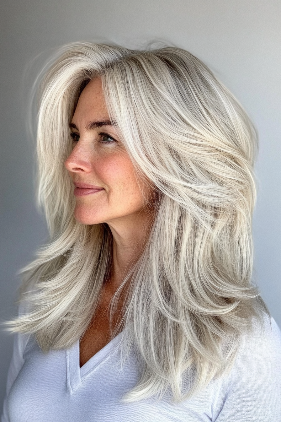 19. Soft, Layered Waves with Light Blonde (Layered Haircuts For Women Over 50) - Layered Haircuts For Women Over 50