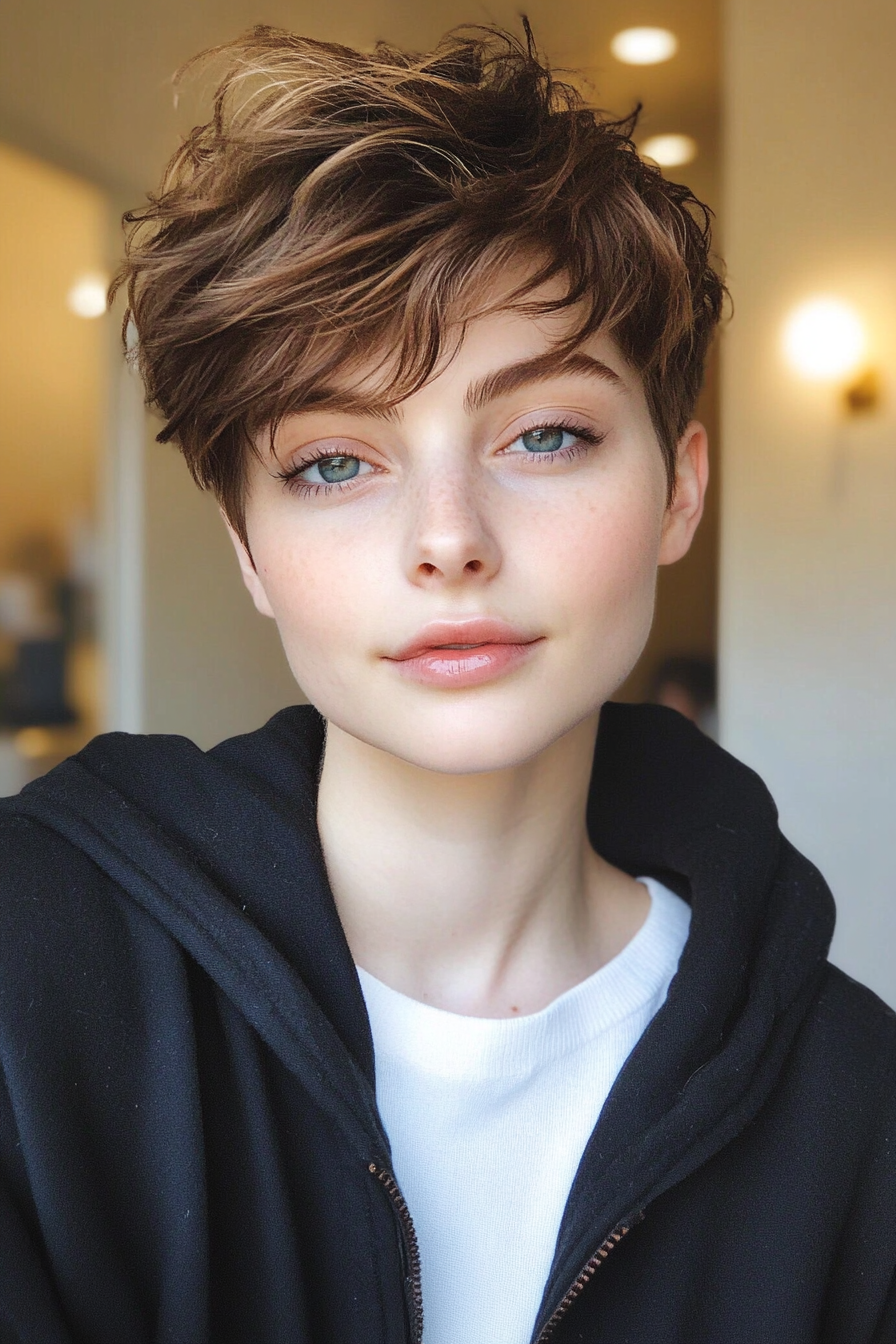 2. Choppy Brown Pixie (Very Short Pixie Haircuts) - Very Short Pixie Haircuts