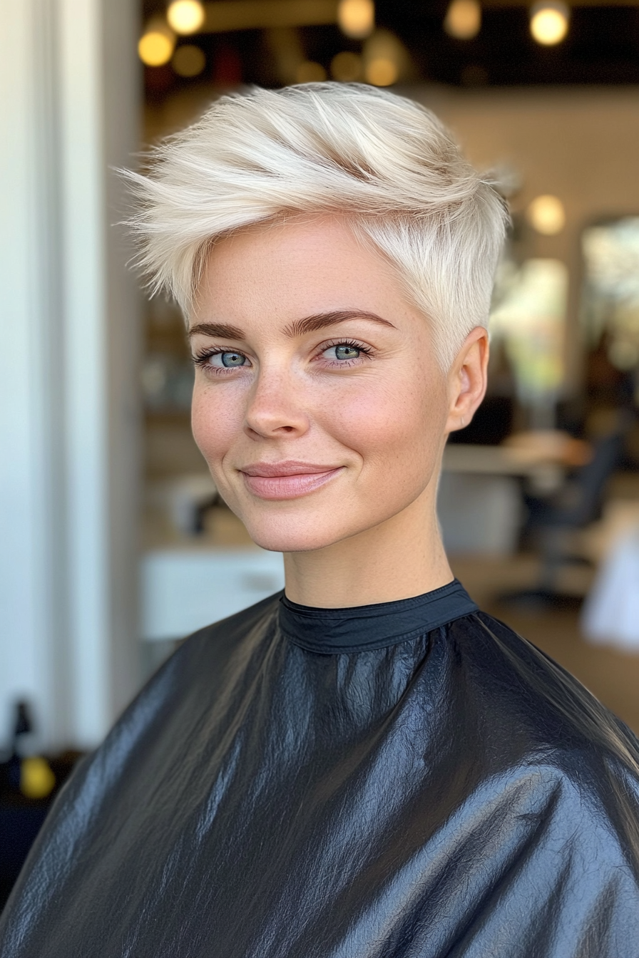 4. Platinum Blonde with Pointed Ends (Very Short Pixie Haircuts) - Very Short Pixie Haircuts