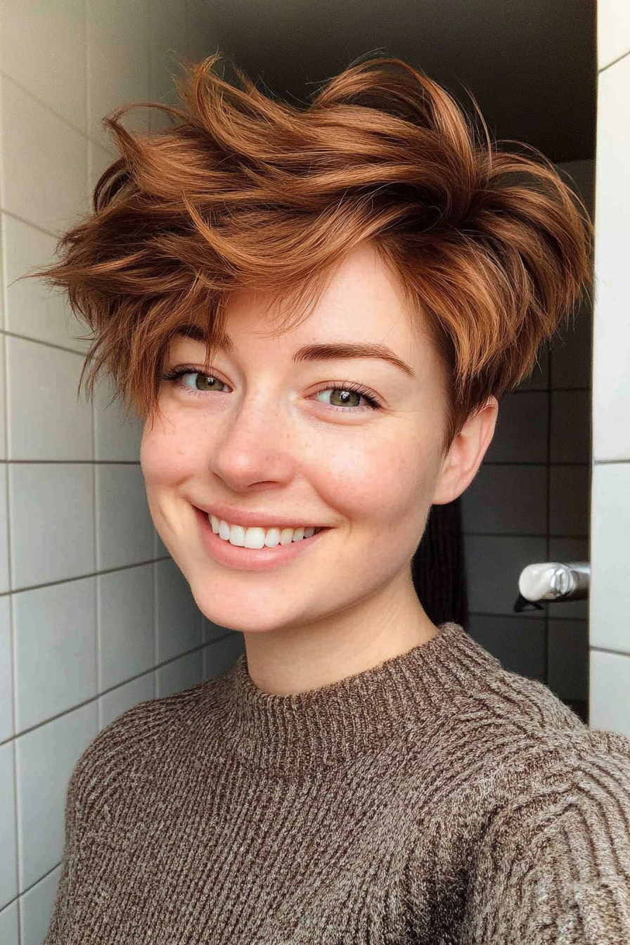 9. Chestnut Pixie with Tousled Layers (Very Short Pixie Haircuts) - Very Short Pixie Haircuts