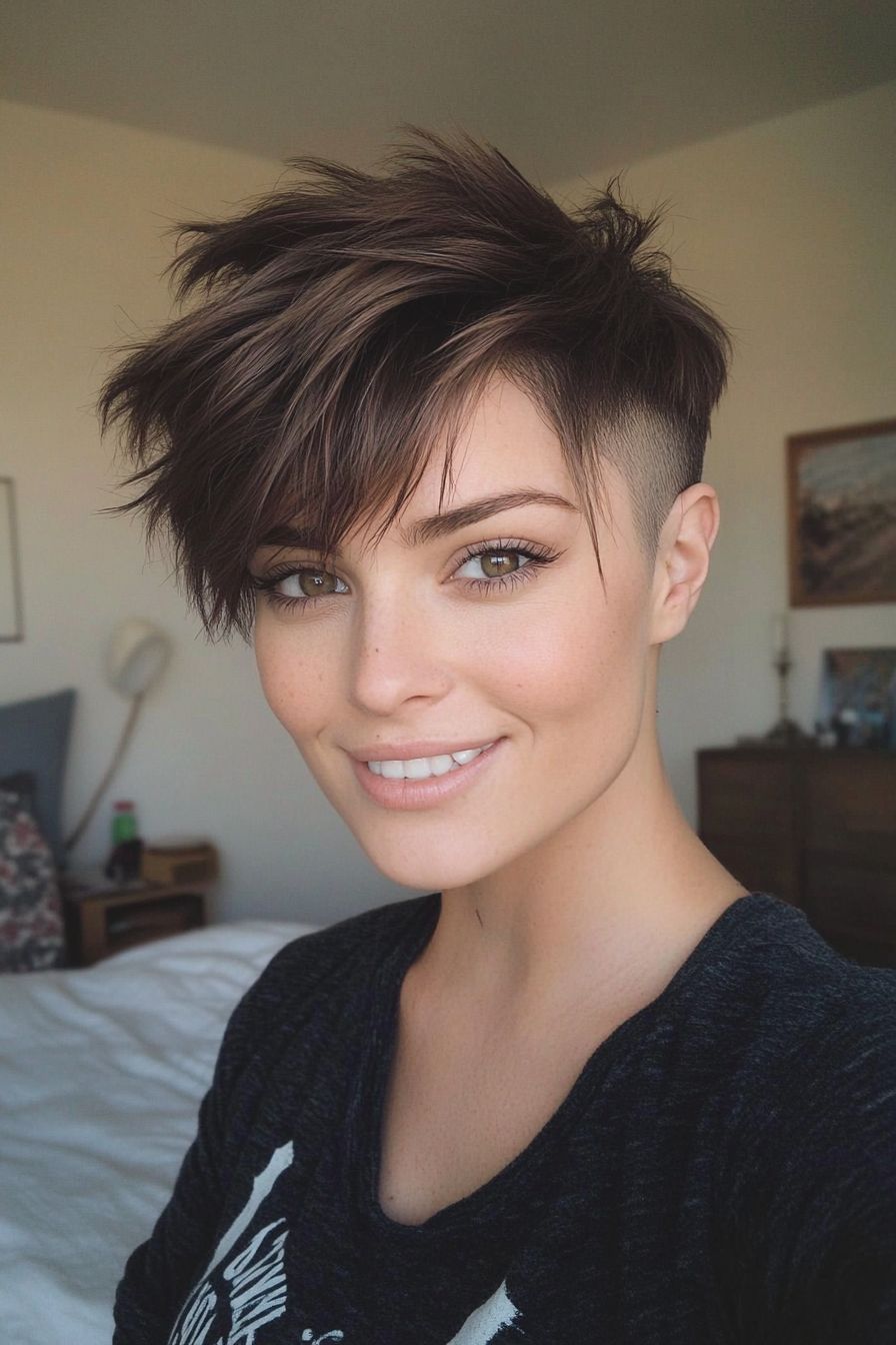 13. Ash Brown with Undercut Pixie (Very Short Pixie Haircuts) - Very Short Pixie Haircuts