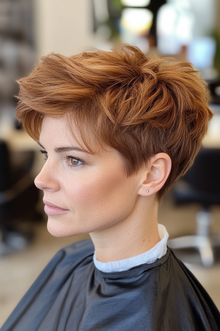 19. Honey Brown Pixie with Textured Crown (Very Short Pixie Haircuts) - Very Short Pixie Haircuts