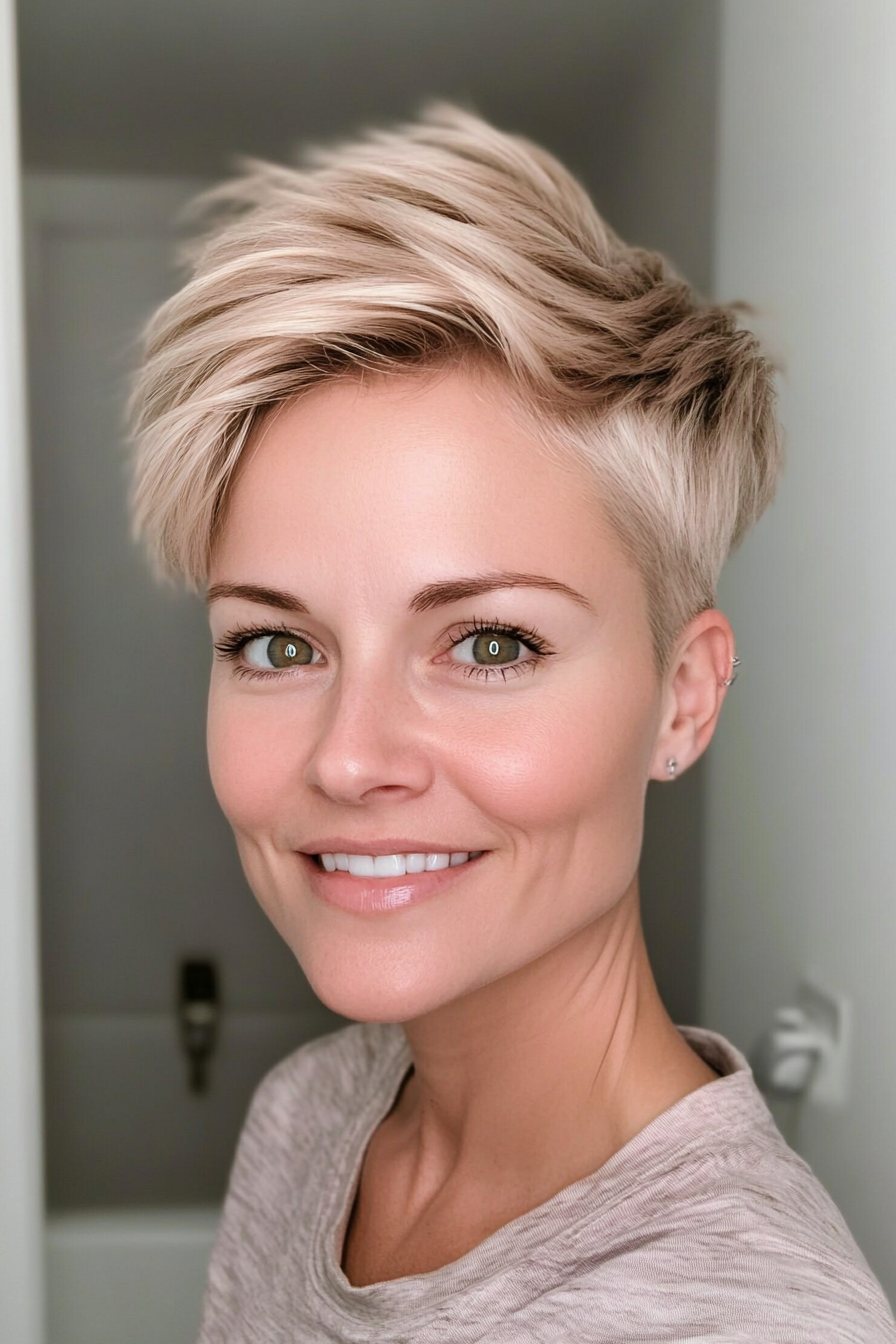 23. Medium Blonde Pixie with Choppy Top (Very Short Pixie Haircuts) - Very Short Pixie Haircuts