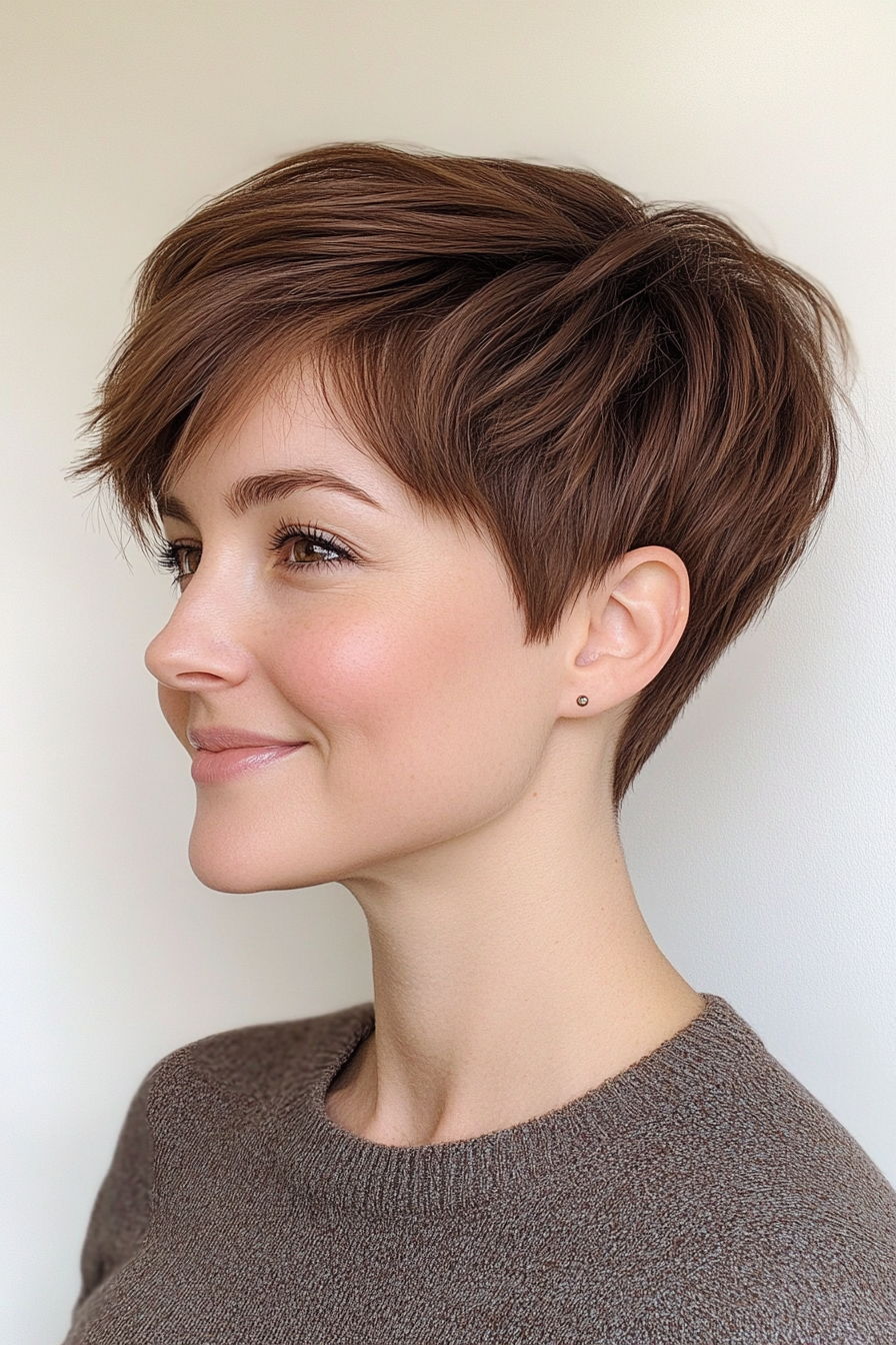 26. Warm Chocolate Brown Pixie (Very Short Pixie Haircuts) - Very Short Pixie Haircuts
