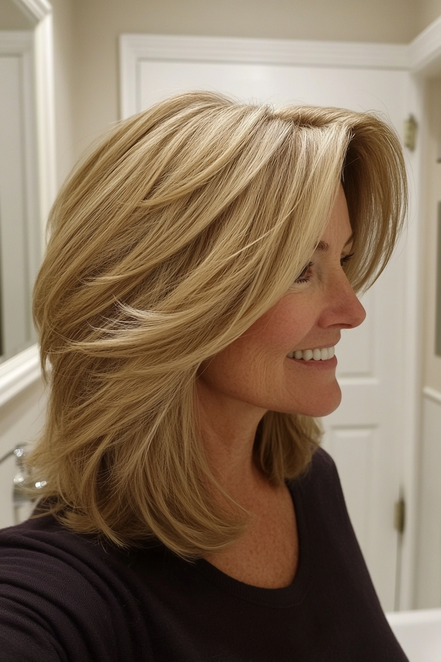 1. Soft Shoulder Layers with Honey Blonde (Layered Haircuts For Women Over 60) - Layered Haircuts For Women Over 60