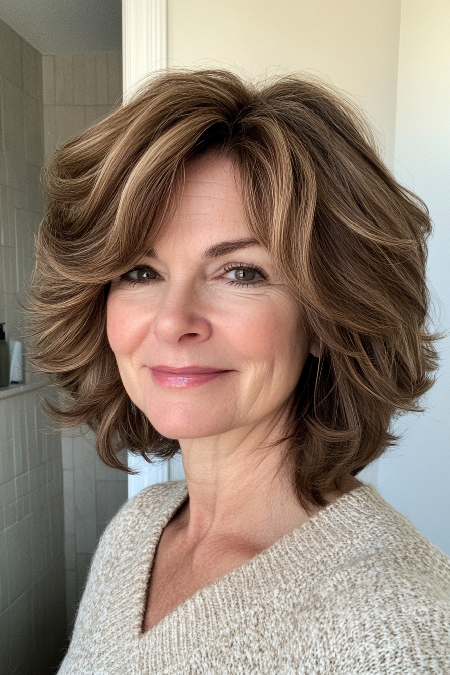 6. Classic Shag Cut - Medium Brown (Hairstyles For Older Women) - Hairstyles For Older Women