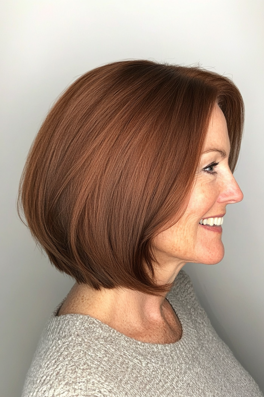 27. Tapered Bob - Deep Chestnut (Hairstyles For Older Women) - Hairstyles For Older Women