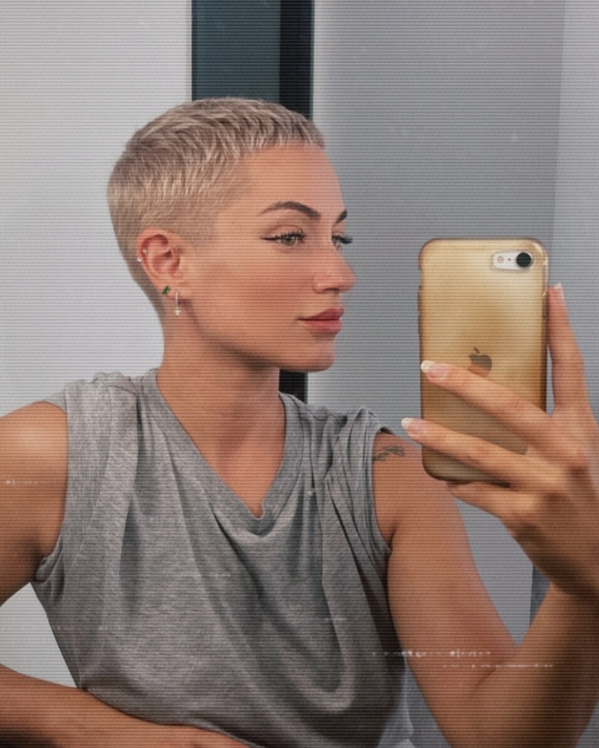 5. Icy Blonde Buzz Cut - Short Hairstyle Ideas for Women