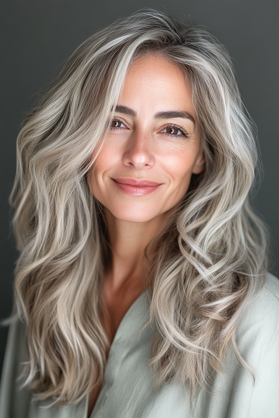 3. Ash Blonde with Loose Curls (Long Hairstyles For Women Over 40) - Long Hairstyles For Women Over 40