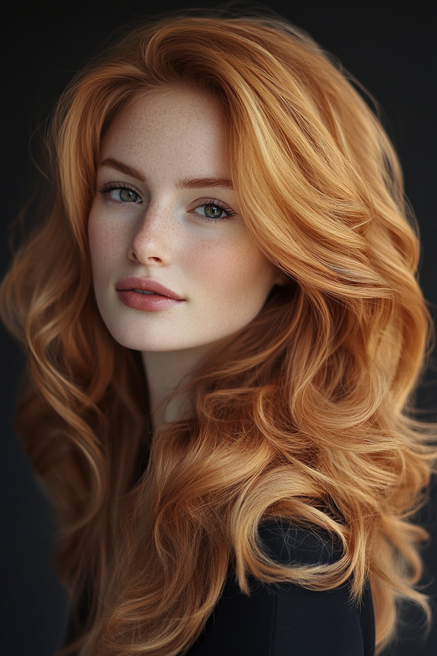 17. Strawberry Blonde Soft Waves (Long Hairstyles For Women Over 40) - Long Hairstyles For Women Over 40
